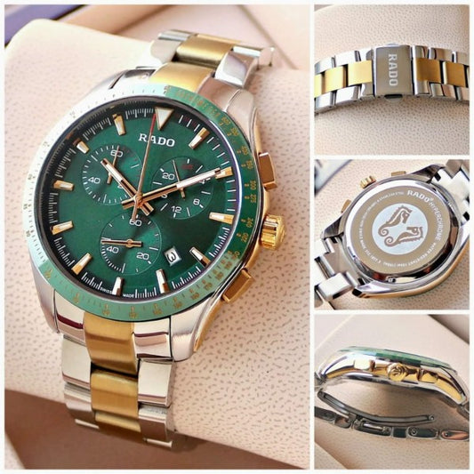 RDO [HYPERCHROME CHRONOGRAPH] GREEN SILVER GOLDEN STEEL WATCH