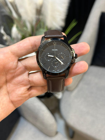 FOSL [NEUTRA] BLACK BROWN LEATHER WATCH