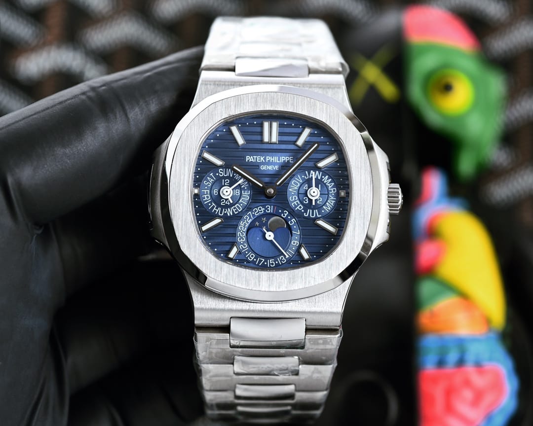 PTK PHLP [NAUTILUS CALENDAR] BLUE SILVER STEEL WATCH