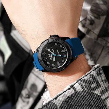 SIKO [5 SPORT] BLACK BLUE RUBBER WATCH