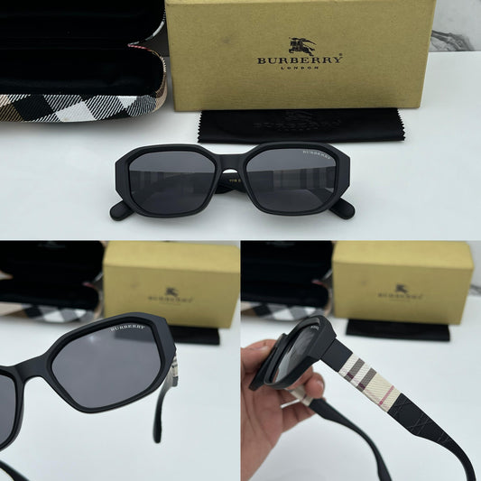 BRBRY [1119] BLACK FRAME RECTANGLE SUNGLASSES FOR MEN & WOMEN