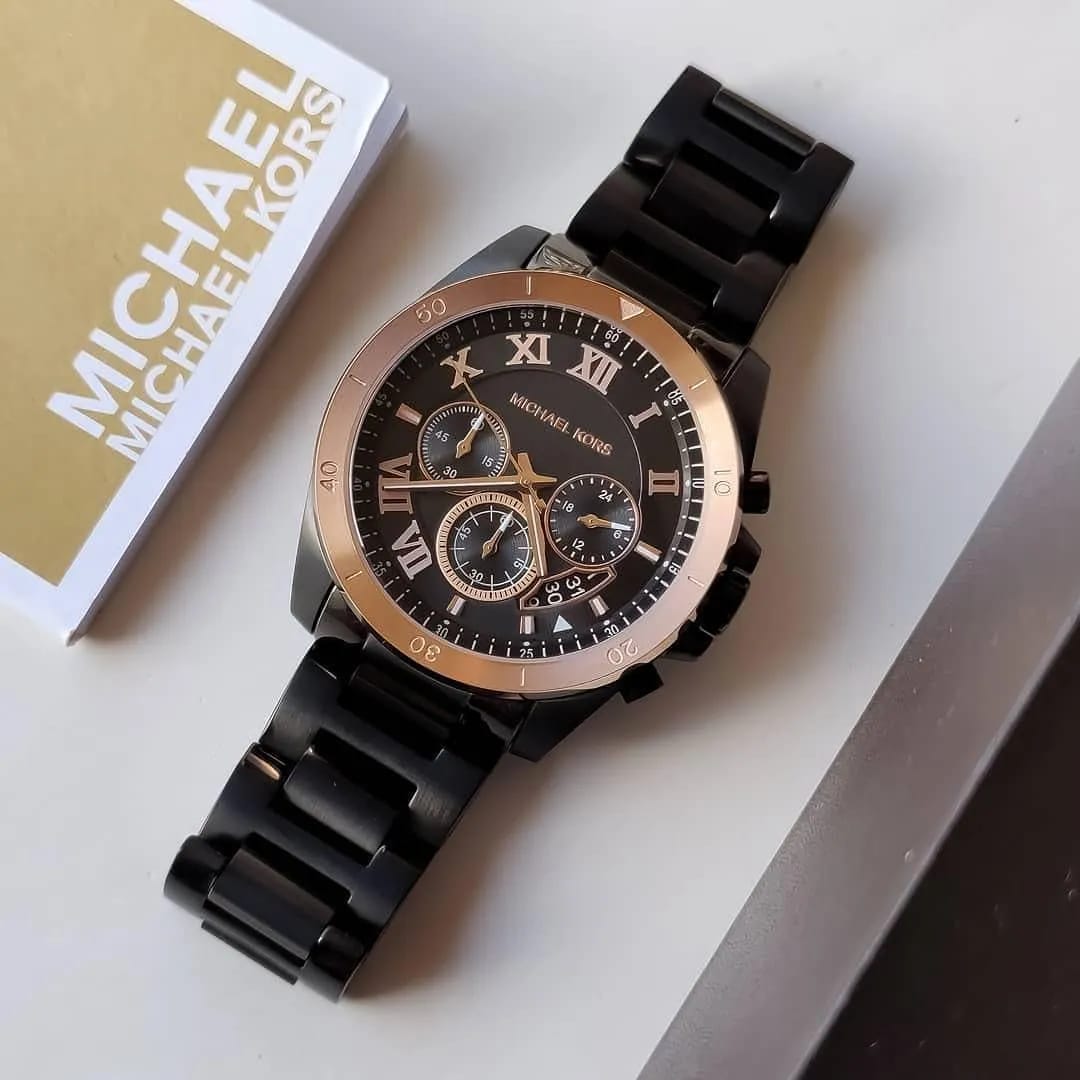 MLKS [BRECKEN] ROSE GOLD BLACK STEEL WATCH