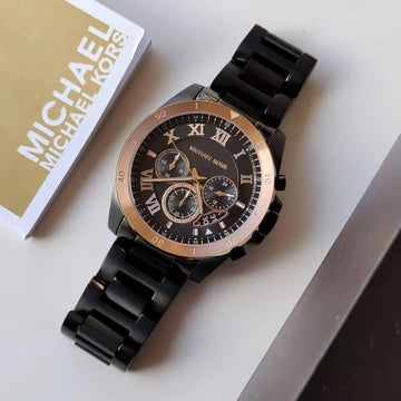 MLKS [BRECKEN] ROSE GOLD BLACK STEEL WATCH