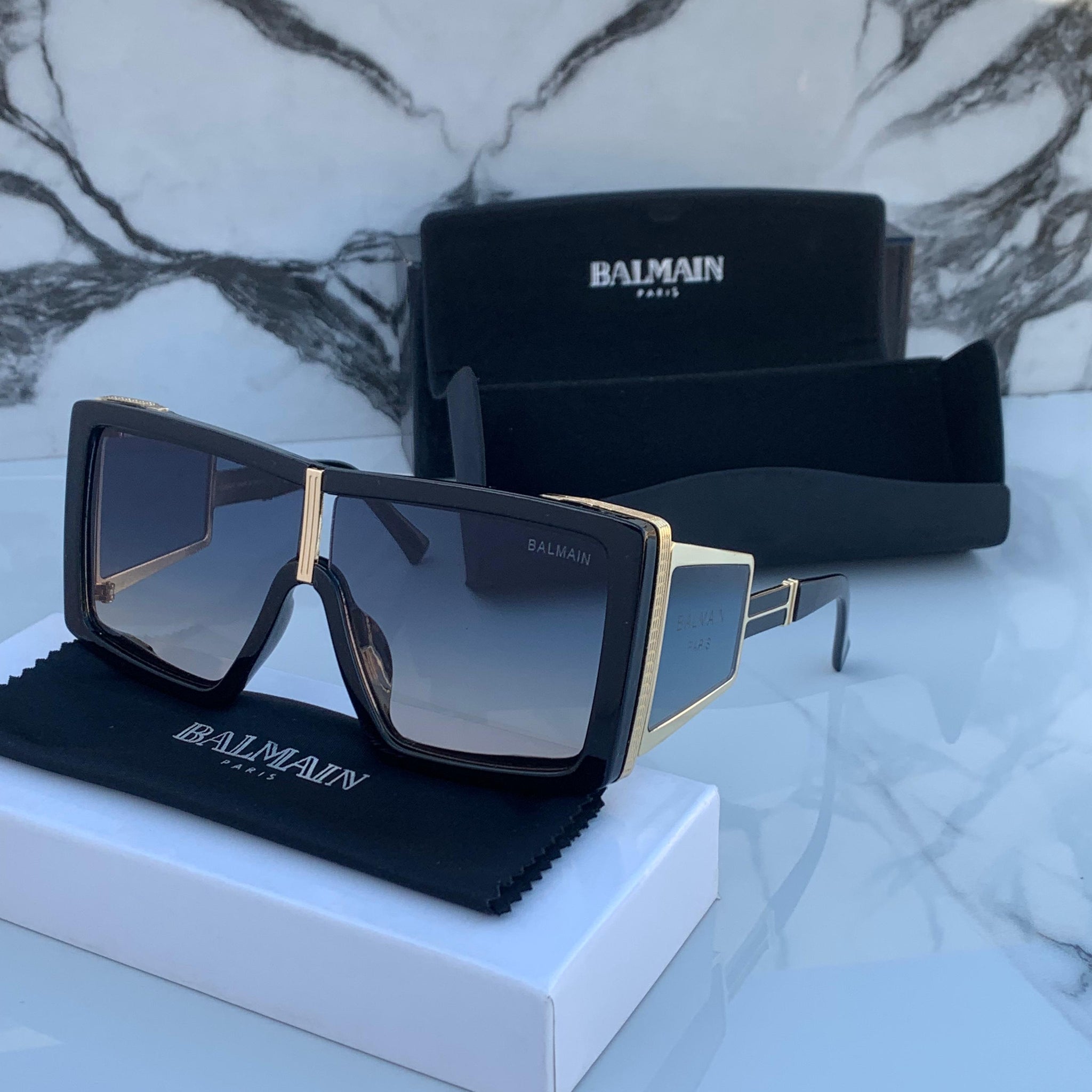 BLMN BLACK GOLDEN FRAME SQUARE SUNGLASSES FOR MEN & WOMEN