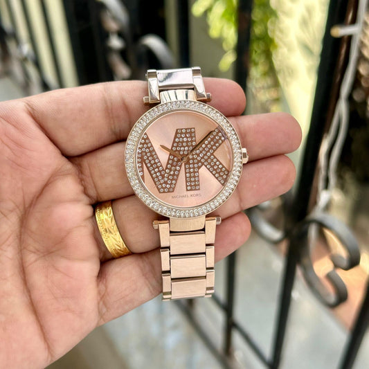 MK [DIAMONDS] [MK-6660] ROSE GOLD STEEL WATCH FOR HER