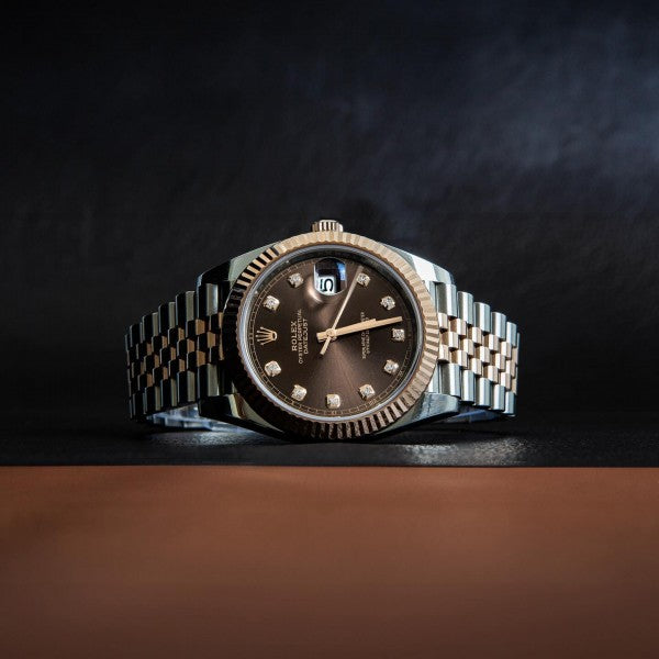 RLX [DATE JUST] BROWN SILVER COPPER STEEL WATCH