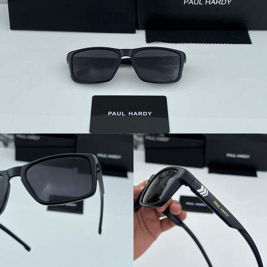 PL HRDY 23 BLACK FRAME RECTANGLE SUNGLASSES FOR MEN