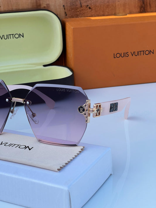 LV [23113] PINK FRAME SQUARE SUNGLASSES FOR WOMEN