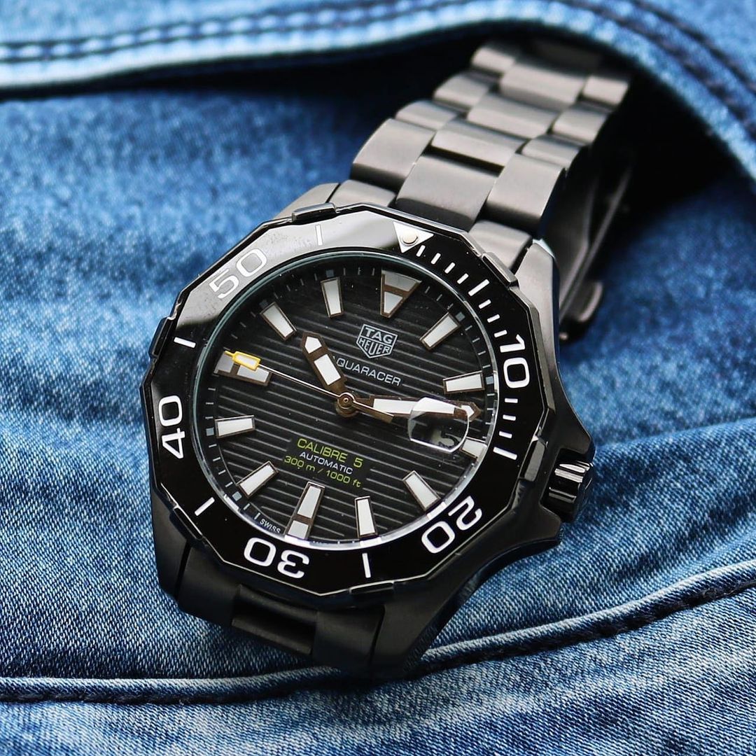 TGHUER AQUARACER CALIBRE 5 [AUTOMATIC] BLACK METAL WATCH