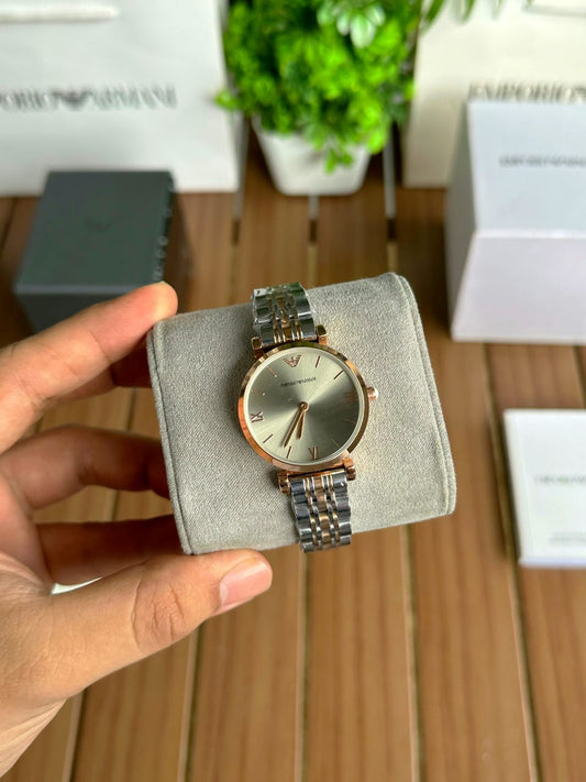 EPO ARMNI [CLASSIC] SILVER ROSEGOLD STEEL WATCH FOR HER