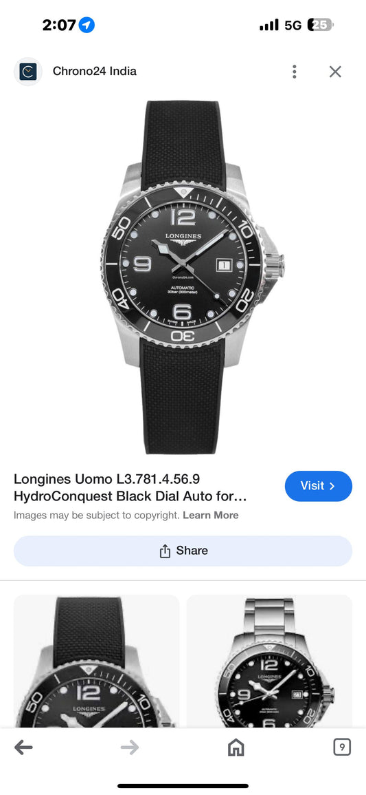 LGNS [HYDROCONQUEST] BLACK SILVER RUBBER WATCH