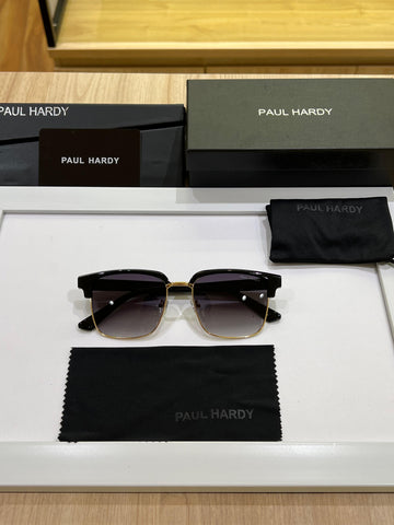 PL HRDY [3611] BLACK GOLDEN FRAME SQUARE SUNGLASSES FOR MEN & WOMEN