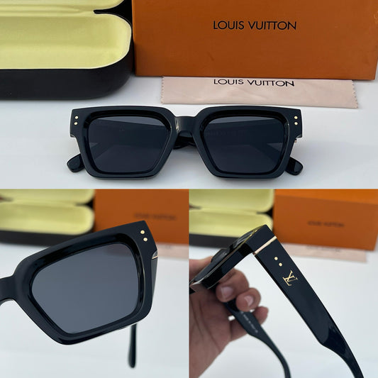 LV [35104] BLACK RECTANGLE SUNGLASSES FOR MEN & WOMEN