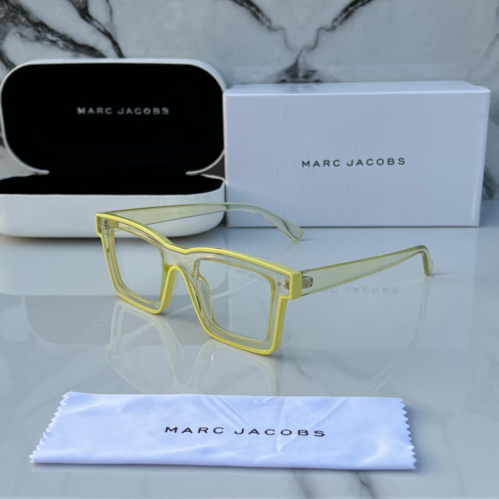 MJ [5202] YELLOW FRAME SQUARE SHAPE SUNGLASSES FOR MEN & WOMEN