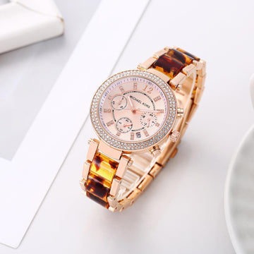 MK ROSE GOLD STEEL CERAMIC WATCH FOR HER