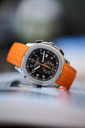 PTK PHLP [AQUANAUT AUTOMATIC] BLACK SILVER ORANGE SILICON WATCH