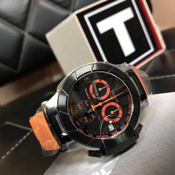 TSOT 1853 [T-RACE] BLACK ORANGE SILICON WATCH