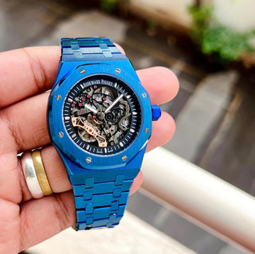 AP ROYAL OAK [SKELETON] [LIMITED EDITION] BLACK BLUE METAL WATCH