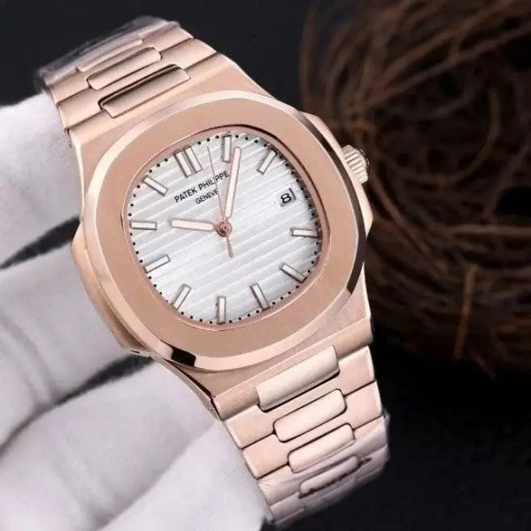 PTK PHLP NAUTILUSE ROSE GOLD WHITE WATCH