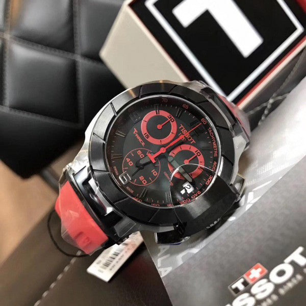 TSOT 1853 [T-RACE] BLACK RED SILICON WATCH