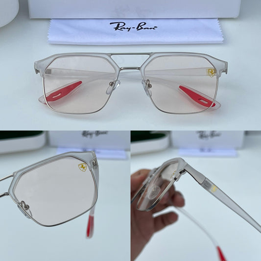 RB [FERRARI] WHITE LIGHT BROWN FRAME WAYFARE SUNGLASSES FOR MEN & WOMEN