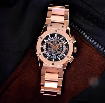 HBLOT BIG BANG CLASSIC FUSION [AUTOMATIC] BLACK ROSEGOLD METAL WATCH