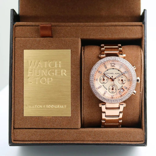 MLKS [PARKER] ROSE GOLD STEEL WATCH FOR HER