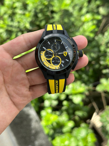 SCUDRA FRRI BLACK YELLOW SILICON WATCH