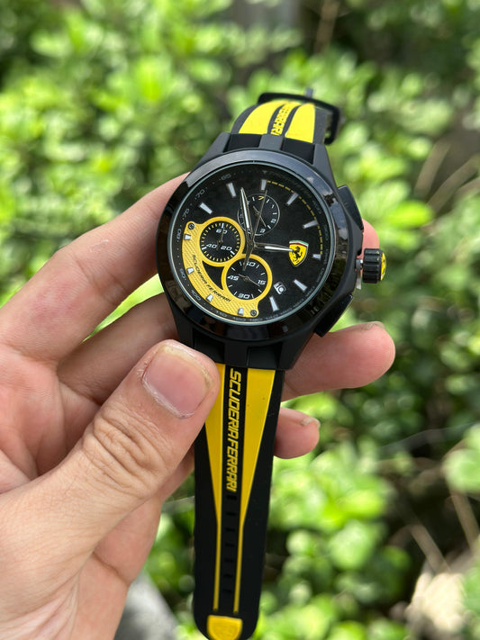 SCUDRA FRRI BLACK YELLOW SILICON WATCH