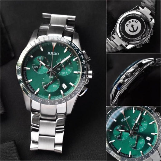 RDO [HYPERCHROME CHRONOGRAPH] GREEN SILVER STEEL WATCH