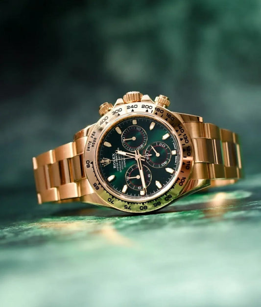 RLX [DAYTONA] GREEN GOLDEN STEEL WATCH